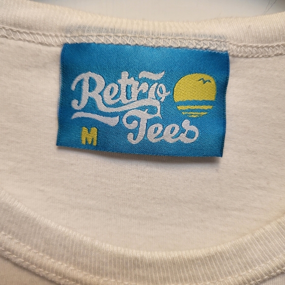 Cream Retro Fingermouse Fanclub 1985 Graphic Short Sleeve Tee - Size M - Picture 3 of 3